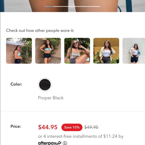 American Eagle Black Denim Shorts - Picture 7 of 7